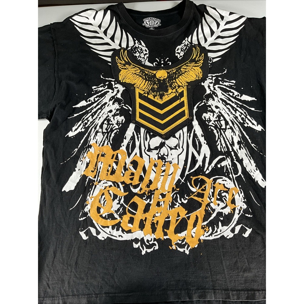 GIVE ME FACE 2000 Mens T-Shirt 4XL Graphic Tee Black Yellow